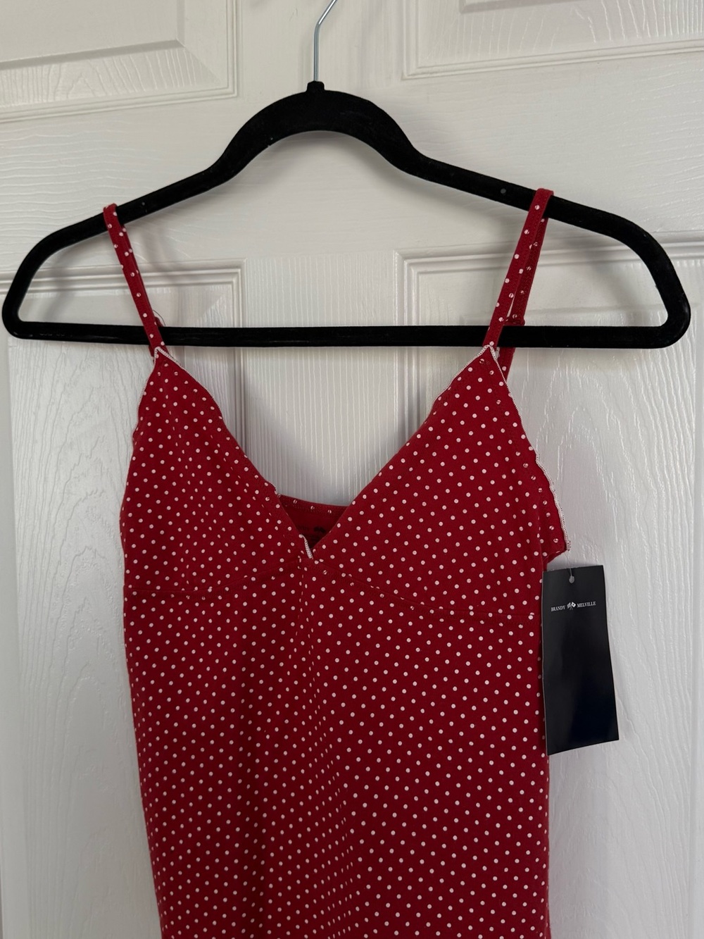 NWT One Size Brandy Melville Polka Dot Spaghetti Strap Tank Top❤️🤍